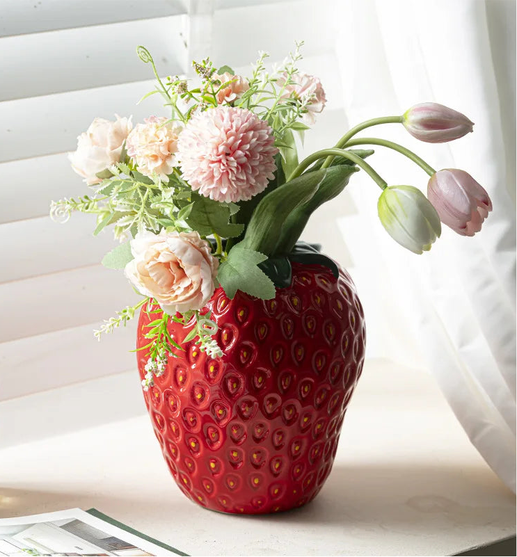 Ceramic Strawberry Vase