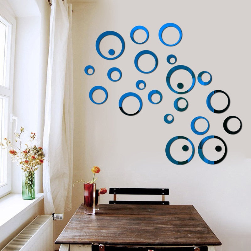 3D Round Mirror Wall Stickers