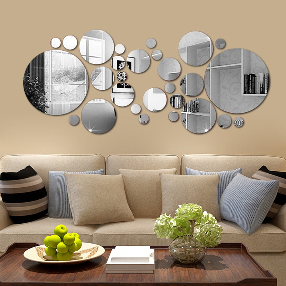 3D Round Mirror Wall Stickers