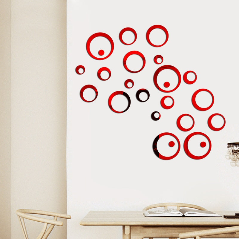 3D Round Mirror Wall Stickers