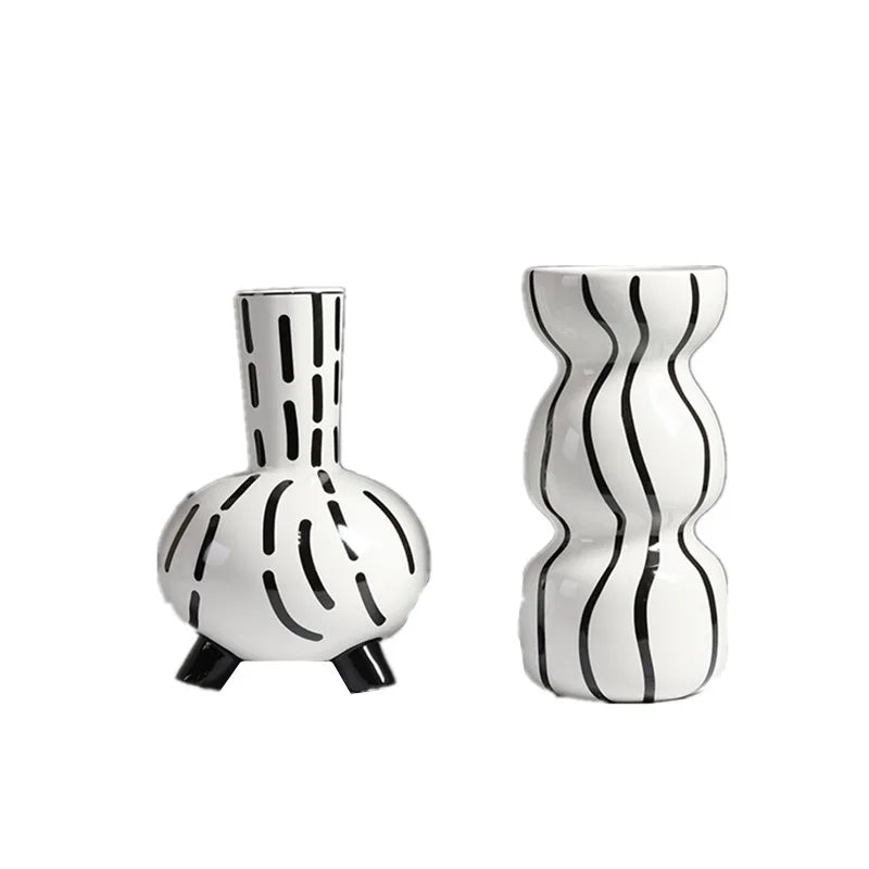 Black And White Ceramic Vase