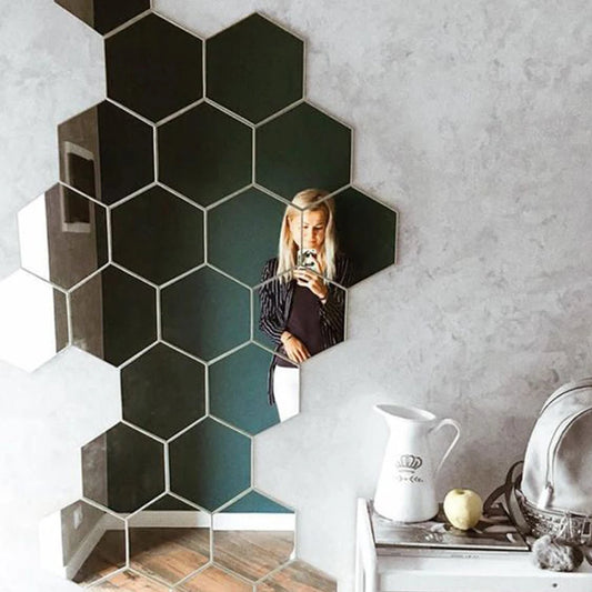 CrystalHex 3D Mirror Wall Tiles