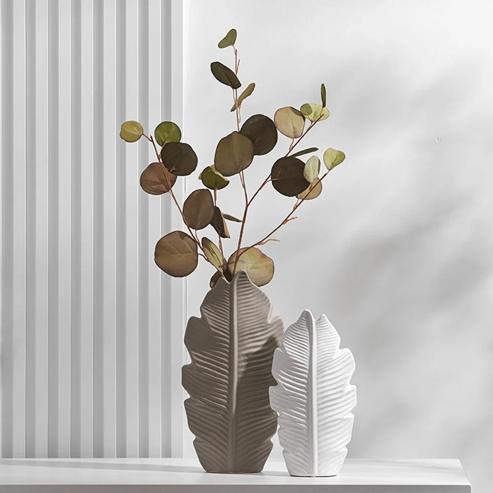 Luxury Ceramic Leaf Vase