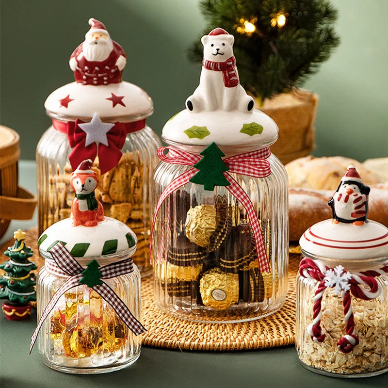 Animal Themed Christmas Storage Jars