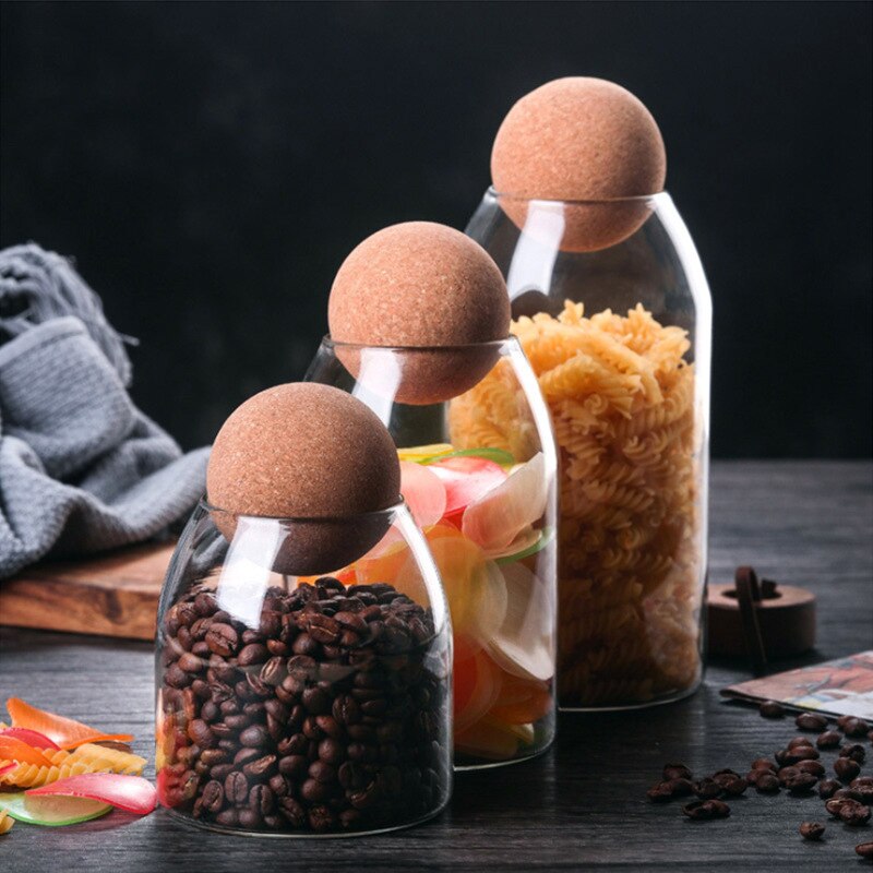 Ball Cork Glass Storage Jars