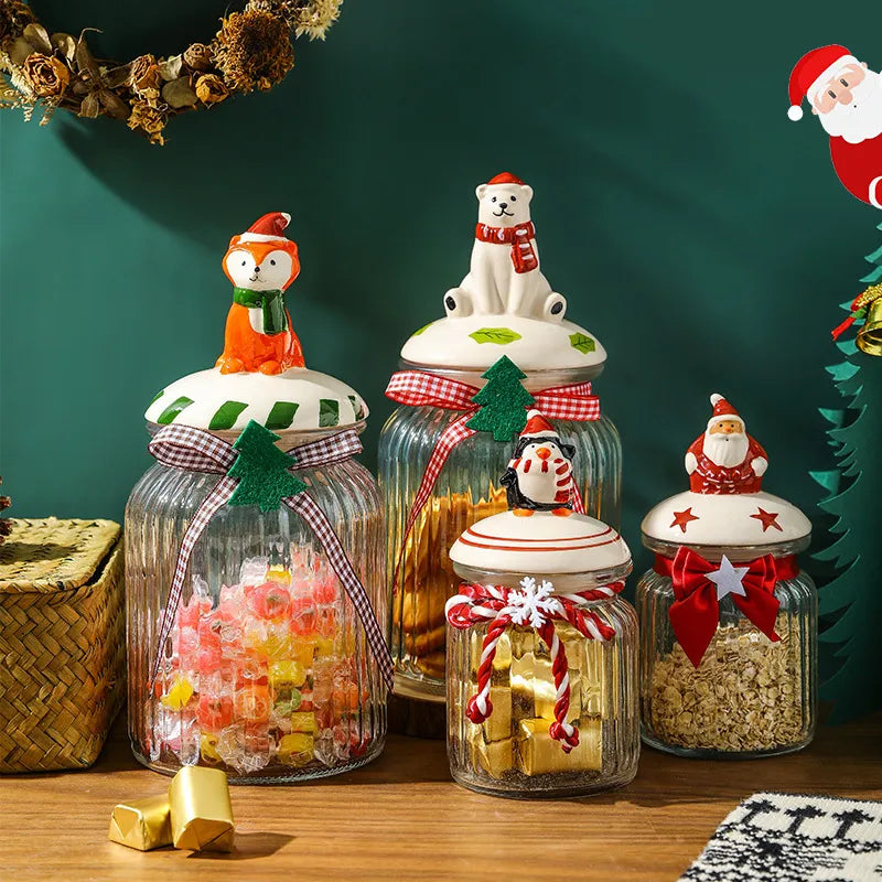 Animal Themed Christmas Storage Jars