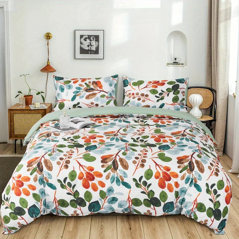 Green Palm Leaf Bedding Set