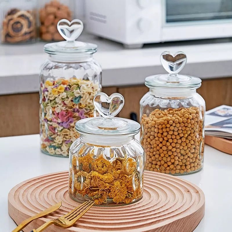 Heart Shaped Food Storage Jar