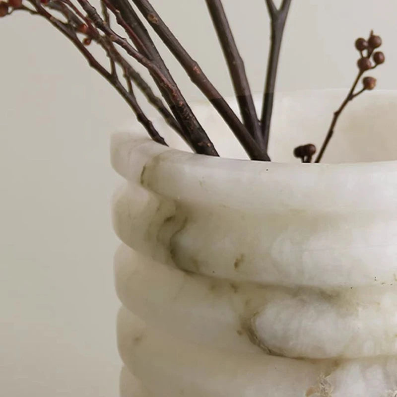 White Onyx Natural Marble Vase