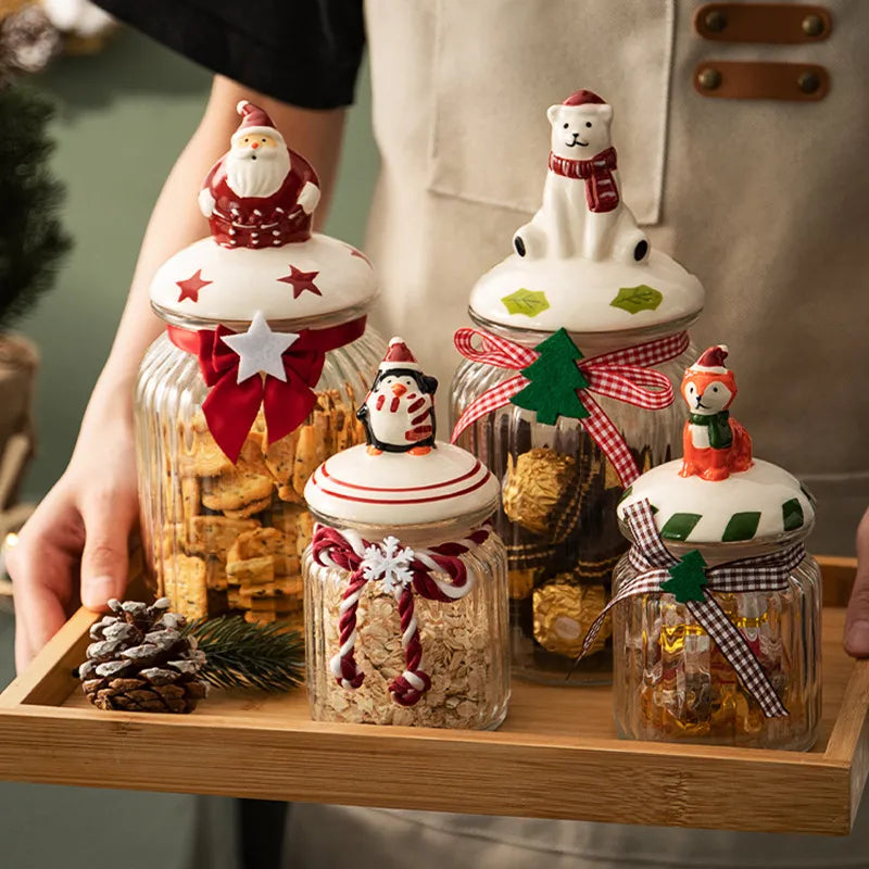 Animal Themed Christmas Storage Jars