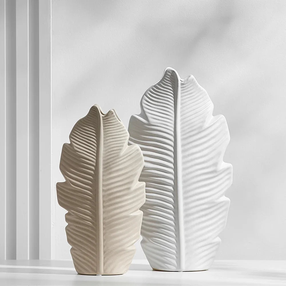 Luxury Ceramic Leaf Vase