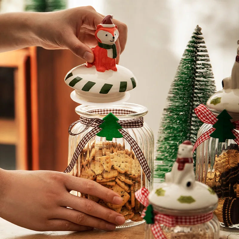 Animal Themed Christmas Storage Jars