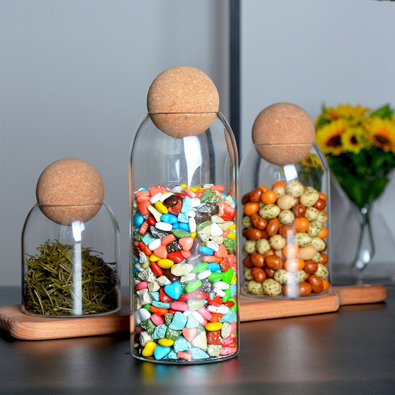 Ball Cork Glass Storage Jars