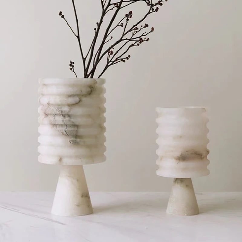 White Onyx Natural Marble Vase