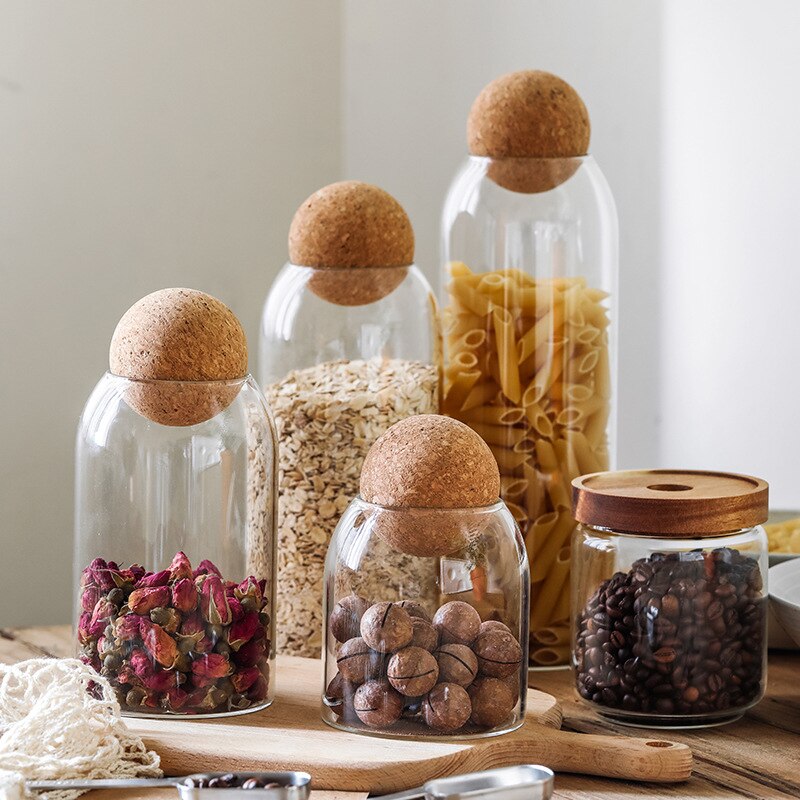 Ball Cork Glass Storage Jars