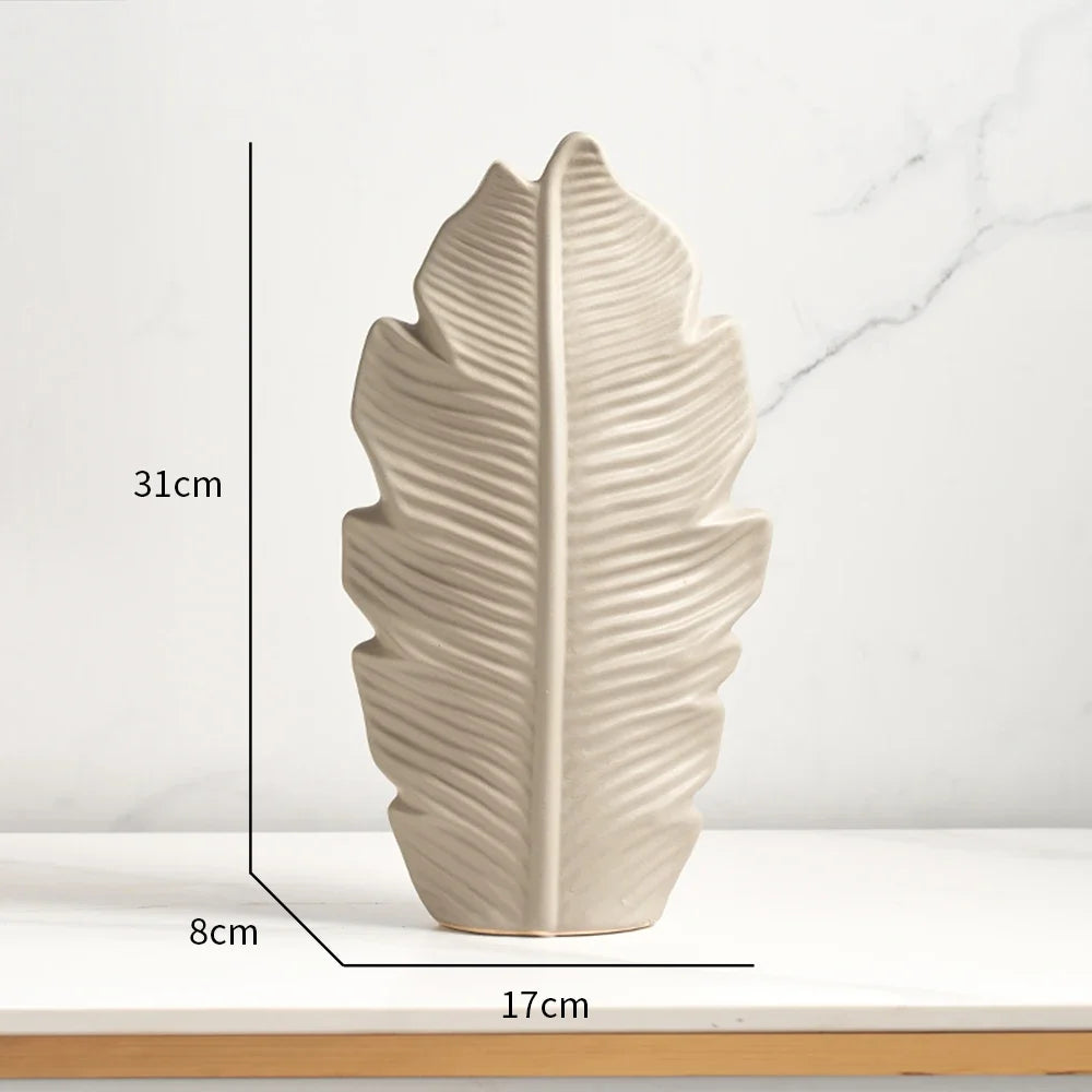 Luxury Ceramic Leaf Vase