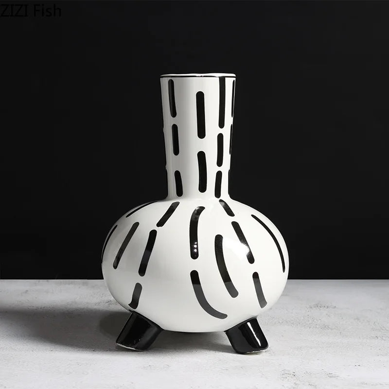 Black And White Ceramic Vase