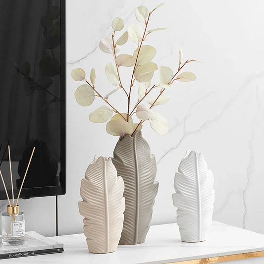 Luxury Ceramic Leaf Vase