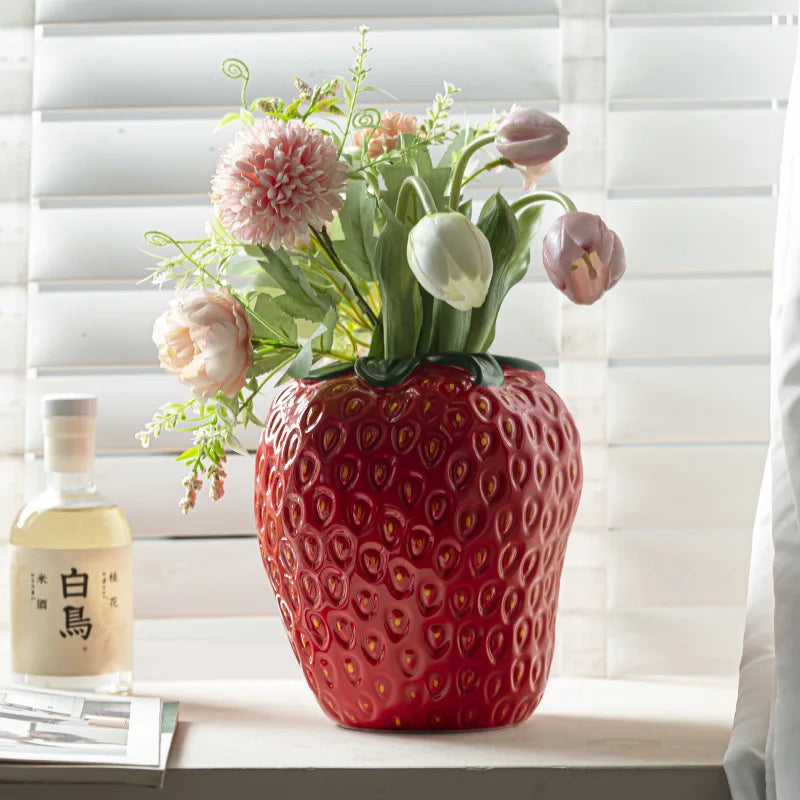 Ceramic Strawberry Vase