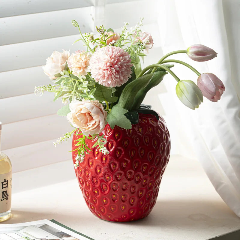 Ceramic Strawberry Vase