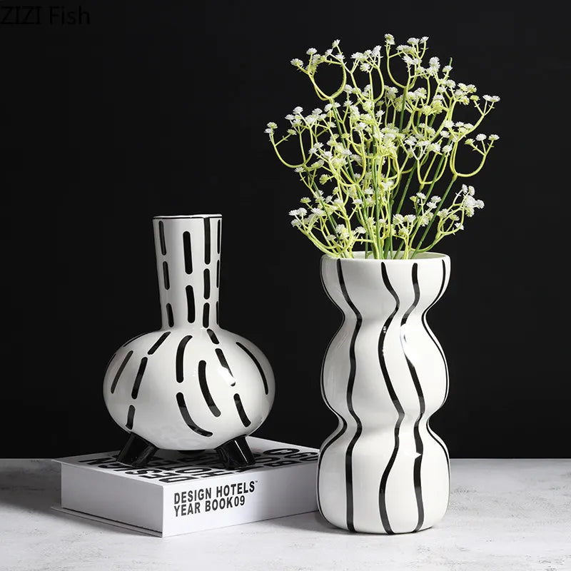 Black And White Ceramic Vase