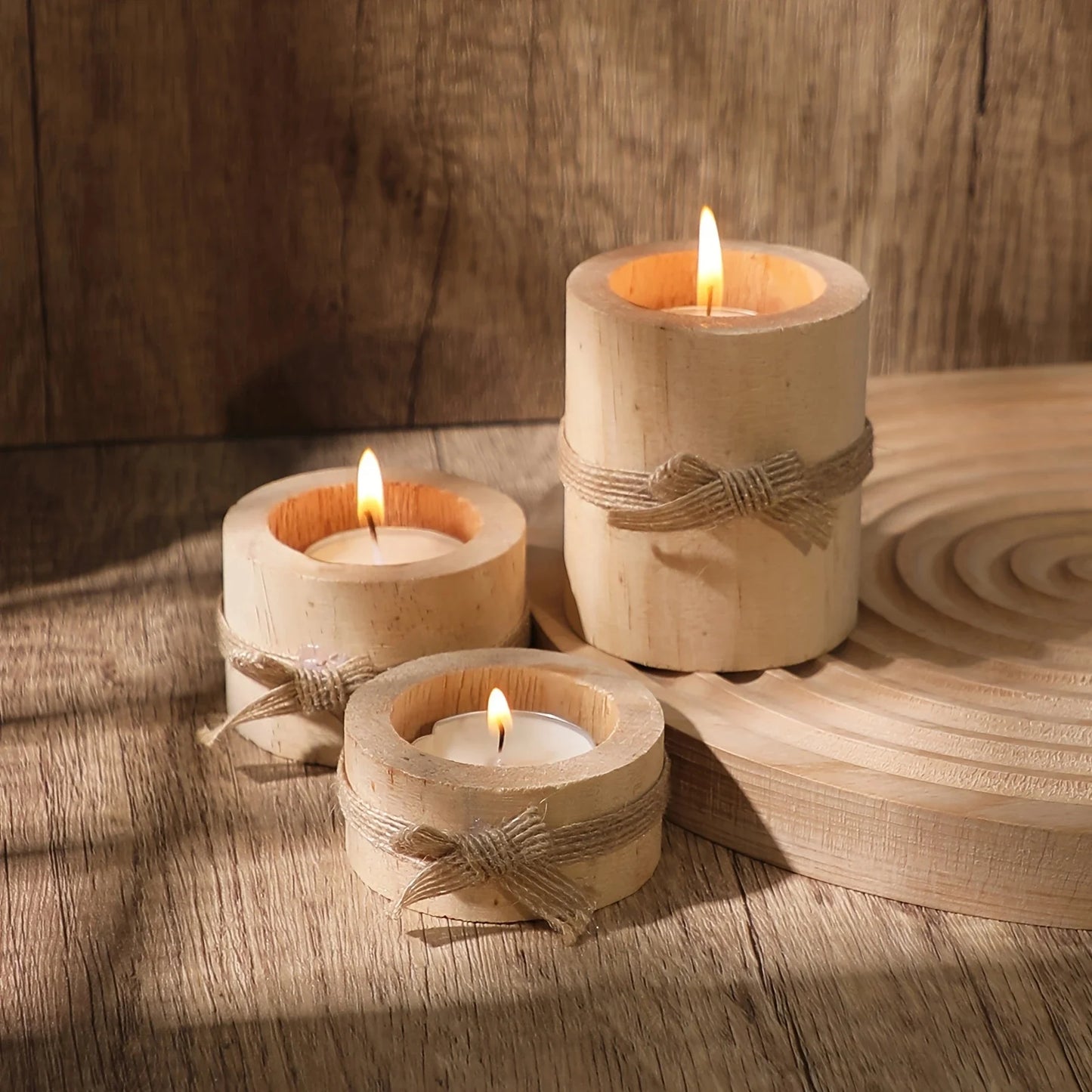 Wooden Candle Holder