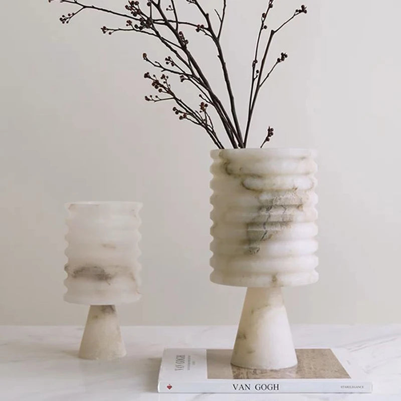 White Onyx Natural Marble Vase