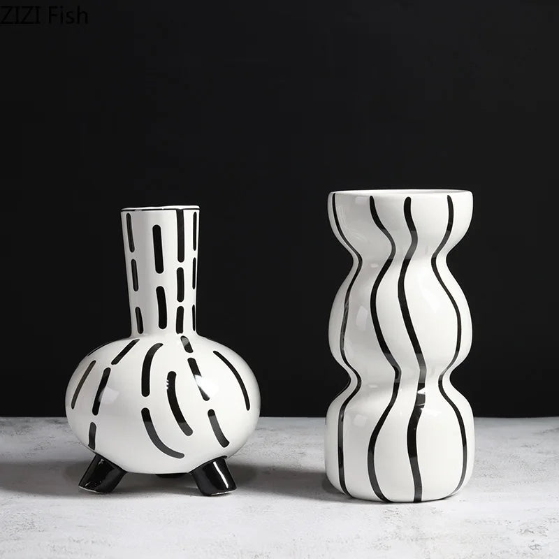 Black And White Ceramic Vase