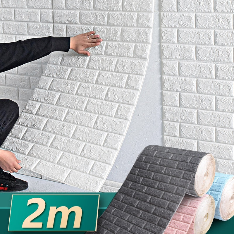 2m 3D Brick Wall Stickers