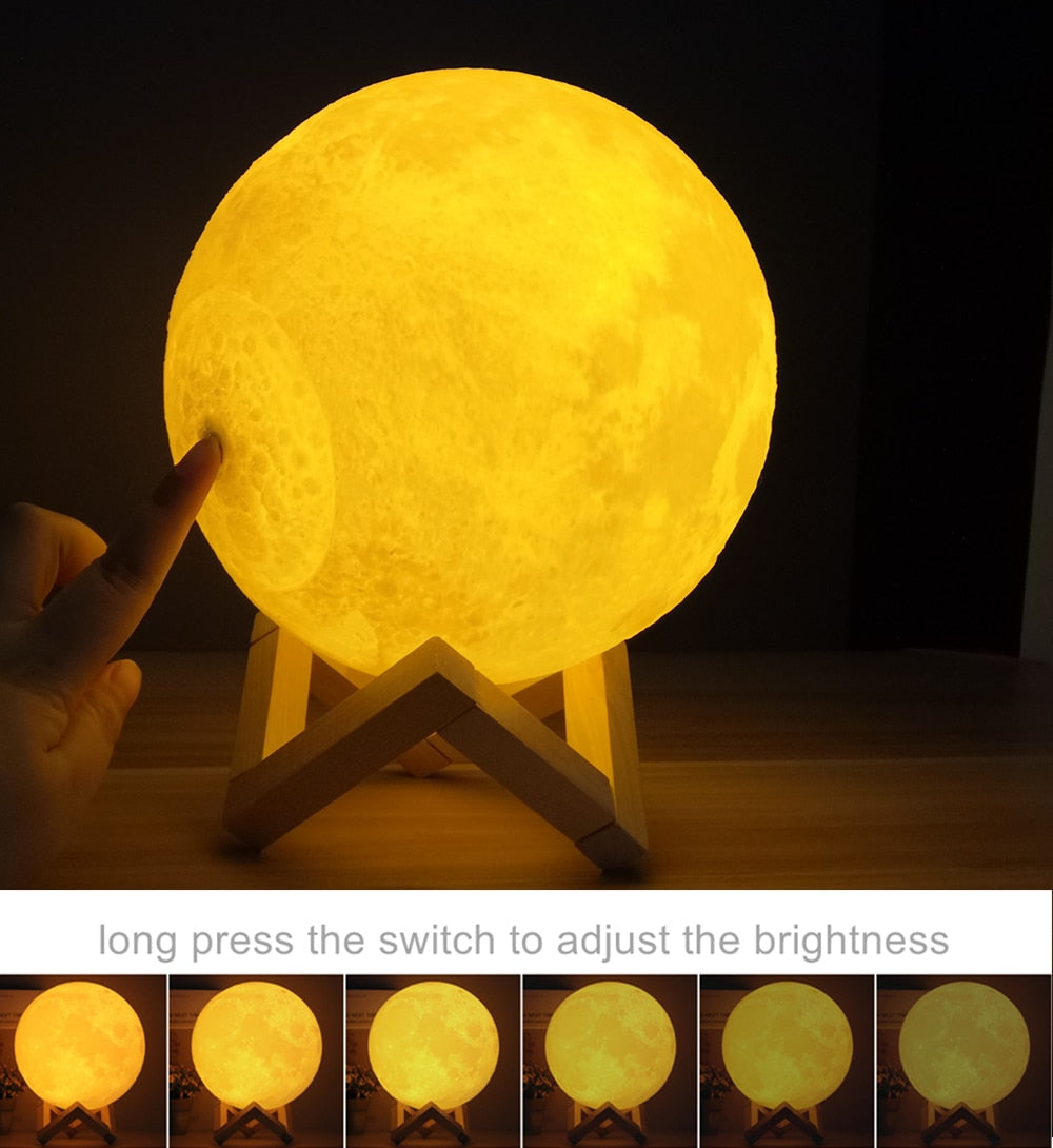 3D LED Moon Night Light