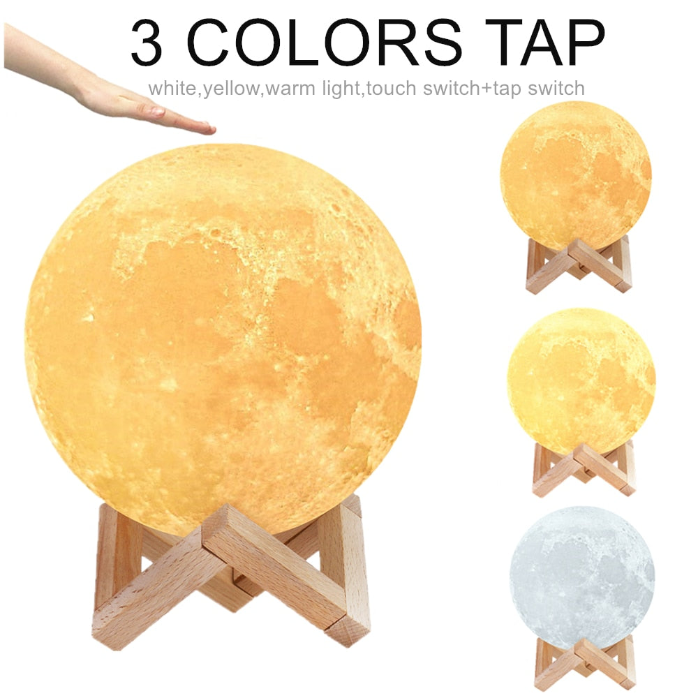 3D LED Moon Night Light