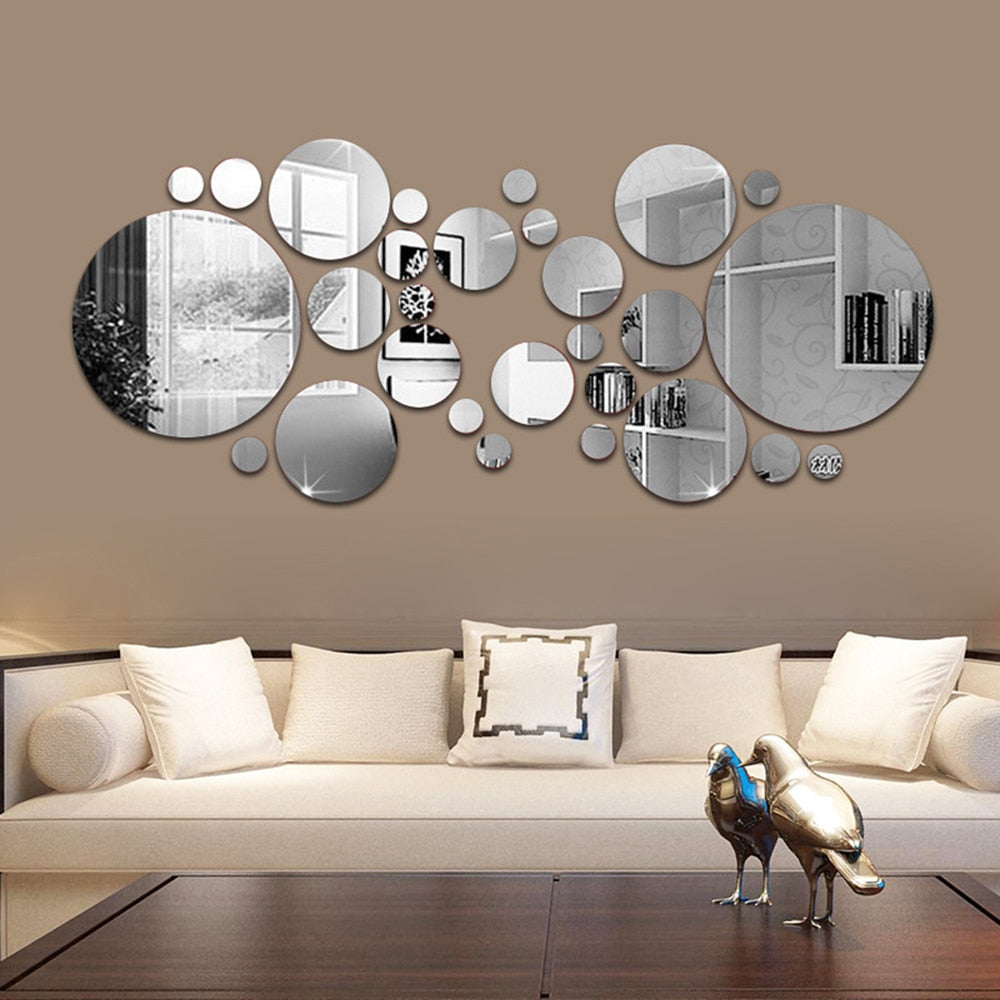 3D Round Mirror Wall Stickers