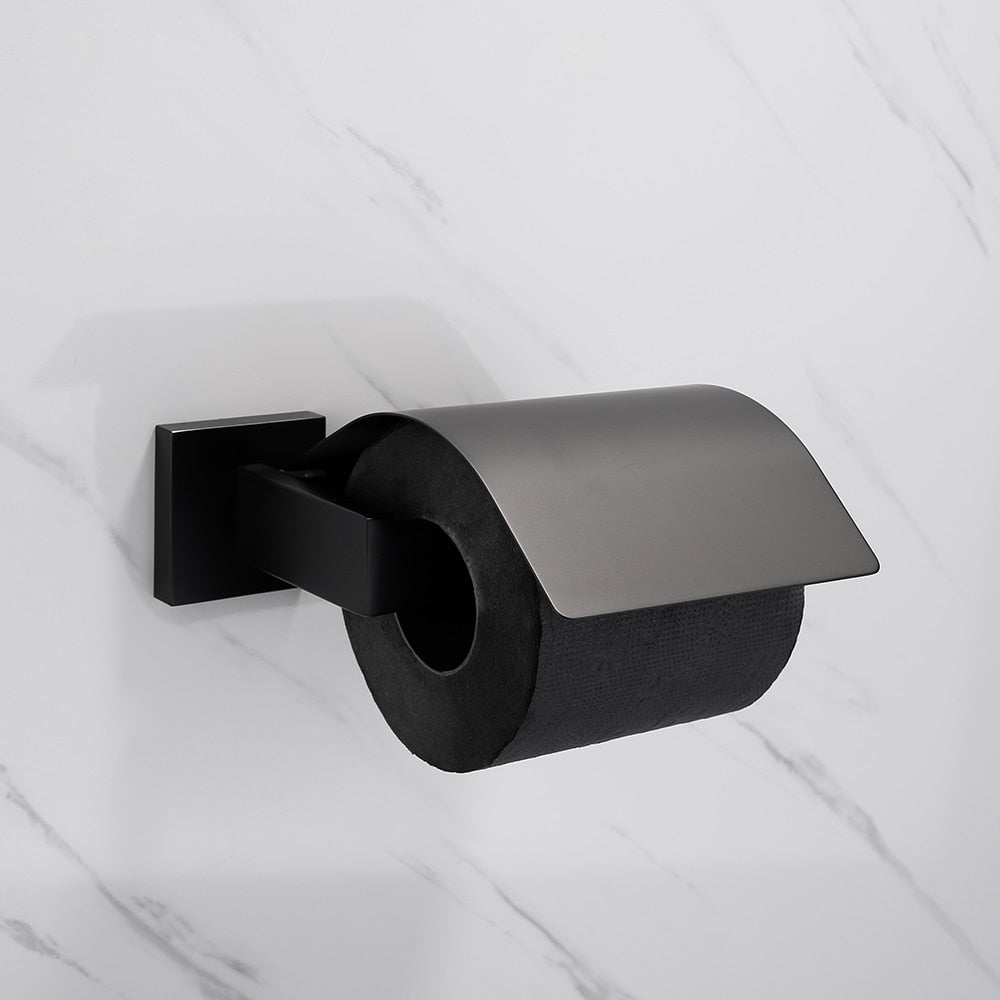 Matte Black Bathroom Accessories Set