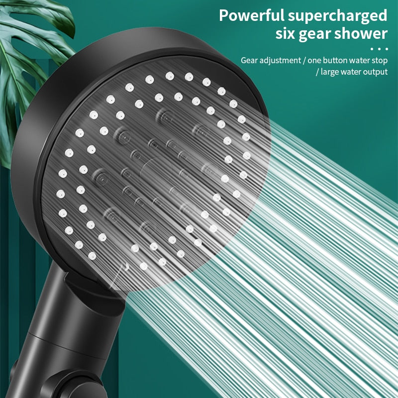 One-Touch Switch Six-Speed Shower Head